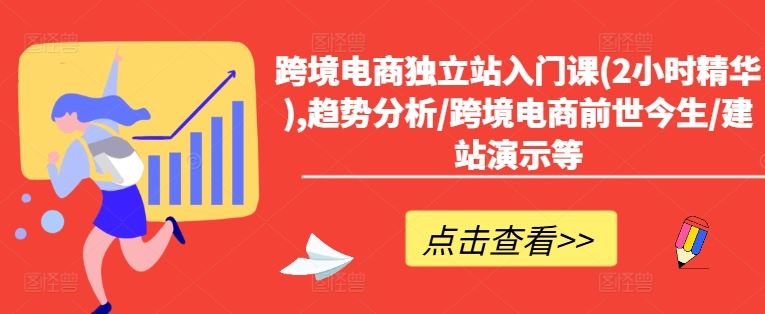 跨境电商独立站入门课(2小时精华),趋势分析/跨境电商前世今生/建站演示等-网创项目